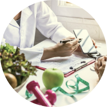 Expert reviewing meal plan